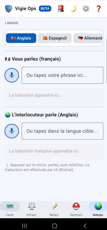 Interpr&egrave;te multilingue